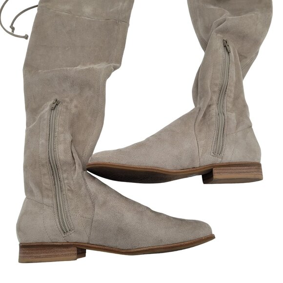 Women's Over the Knee Boots Light Tan Suede Microfiber Gianni Bini Size 6.5 M - Picture 6 of 12